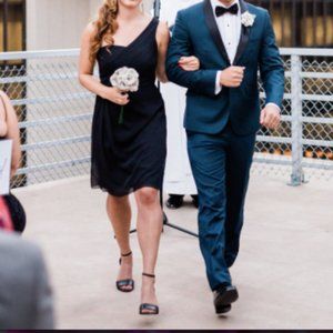 David's Bridal Short Black Bridesmaid Dress Sz 6